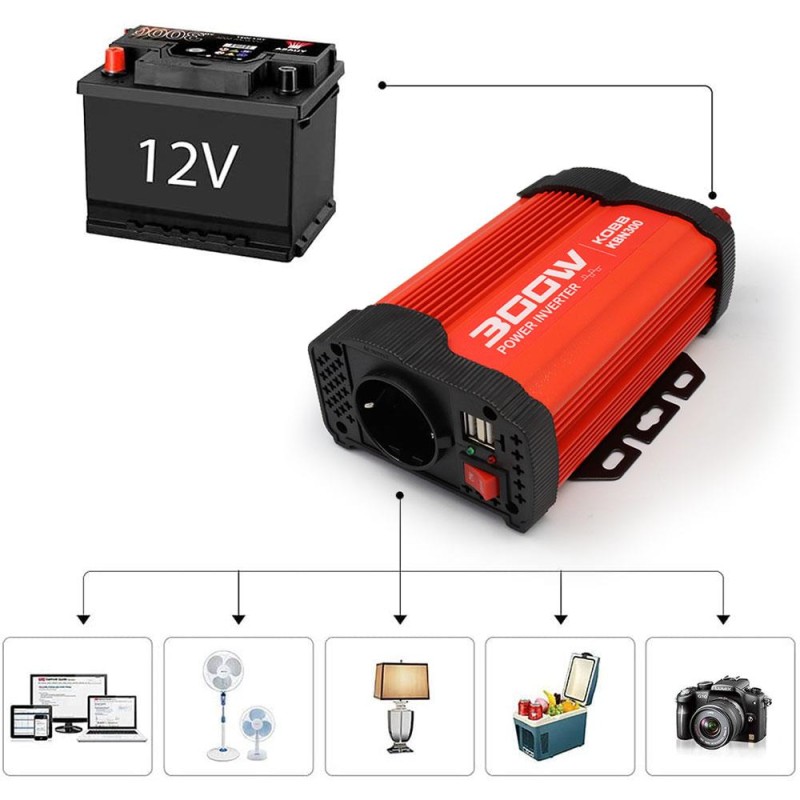 KOBB KBN300 12V/220V 300Watt Modifiye Sinüs Dönüştürücü İnvertör KOBB KBN300 12V/220V 300Watt Modifiye Sinüs Dönüştürücü İnvertör