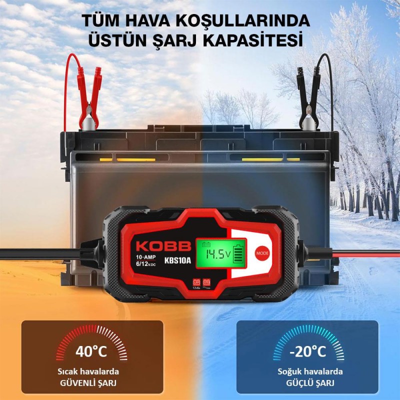 KOBB KBS10A 6/12V 200A Dijital Akü Şarj / Akü Bakım / Desülfatör ve Power Supply KOBB KBS10A 6/12V 200A Dijital Akü Şarj / Akü Bakım / Desülfatör ve Power Supply