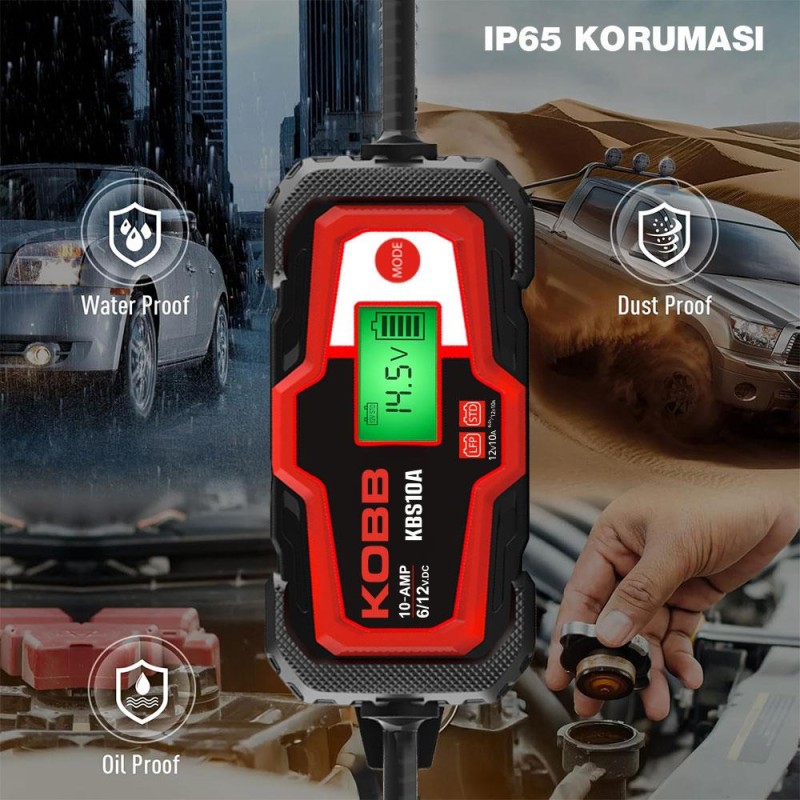 KOBB KBS10A 6/12V 200A Dijital Akü Şarj / Akü Bakım / Desülfatör ve Power Supply KOBB KBS10A 6/12V 200A Dijital Akü Şarj / Akü Bakım / Desülfatör ve Power Supply