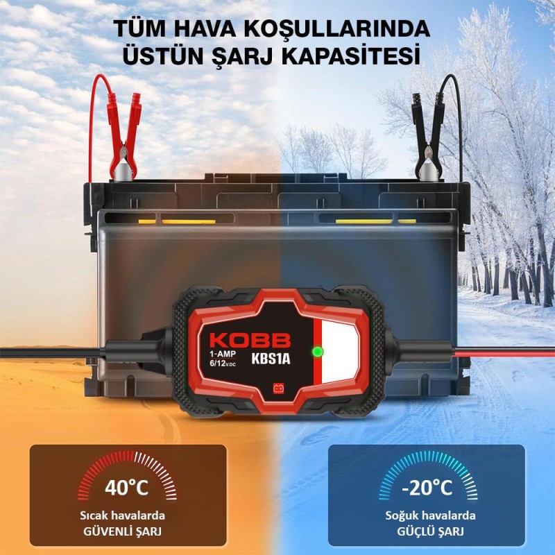 KOBB KBS1A 6V/12V 30Ah Akıllı Akü Şarj ve Akü Bakım / Desülfatör KOBB KBS1A 6V/12V 30Ah Akıllı Akü Şarj ve Akü Bakım / Desülfatör