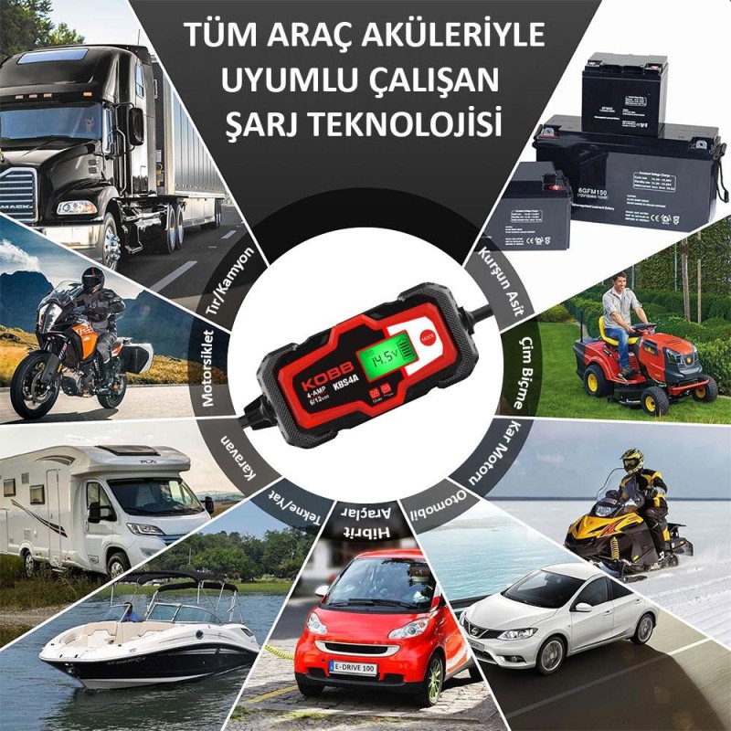 KOBB KBS4A 6/12V 120A Dijital Akü Şarj / Akü Bakım / Desülfatör ve Power Supply KOBB KBS4A 6/12V 120A Dijital Akü Şarj / Akü Bakım / Desülfatör ve Power Supply