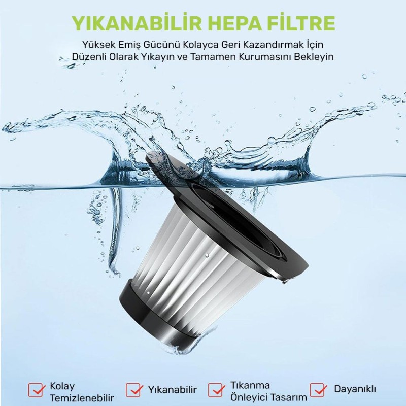 KOBB KBV12F 12V Araç Süpürgesi İçin Yedek HEPA Filtre KOBB KBV12F 12V Araç Süpürgesi İçin Yedek HEPA Filtre
