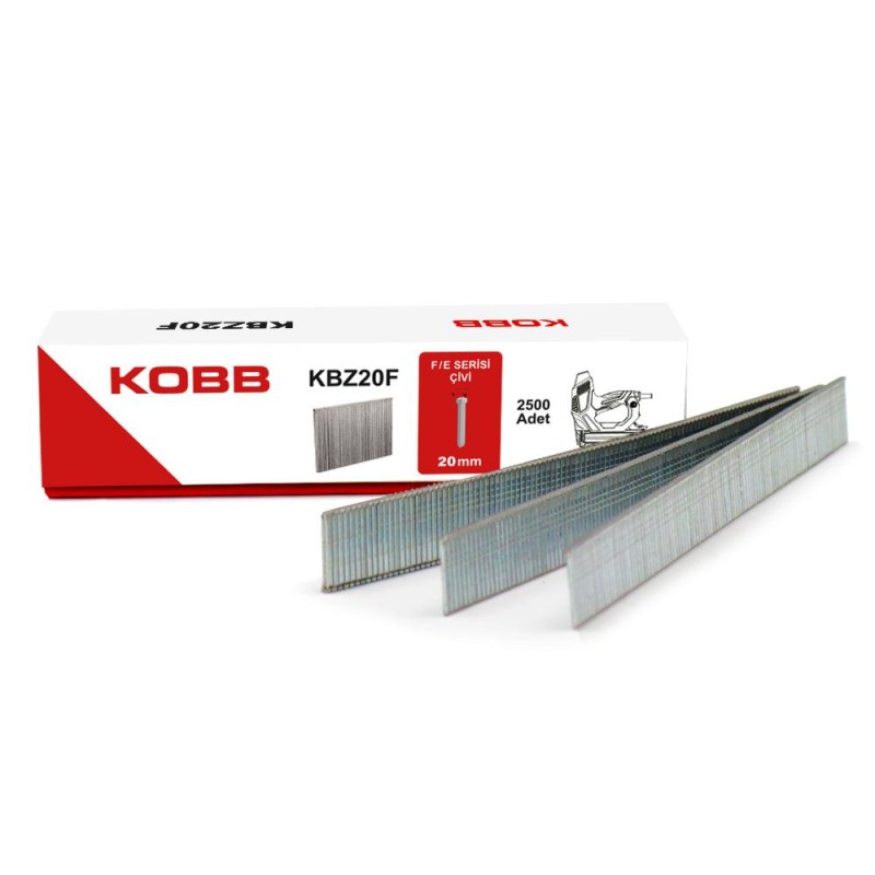 KOBB KBZ20F 20mm 2500 Adet F/E/J/8 Serisi Ağır Hizmet Tipi Kesik Başlı Çivi KOBB KBZ20F 20mm 2500 Adet F/E/J/8 Serisi Ağır Hizmet Tipi Kesik Başlı Çivi