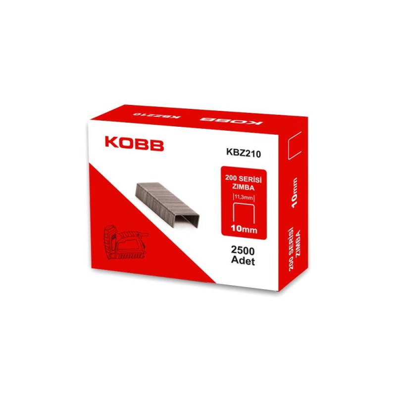 KOBB KBZ210 10mm 2500 Adet 200 Serisi Ağır Hizmet Tipi Zımba Teli KOBB KBZ210 10mm 2500 Adet 200 Serisi Ağır Hizmet Tipi Zımba Teli