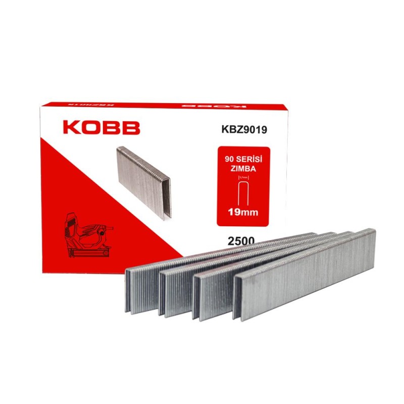 KOBB KBZ9019 19mm 2500 Adet 90 Serisi Ağır Hizmet Tipi Zımba Teli KOBB KBZ9019 19mm 2500 Adet 90 Serisi Ağır Hizmet Tipi Zımba Teli