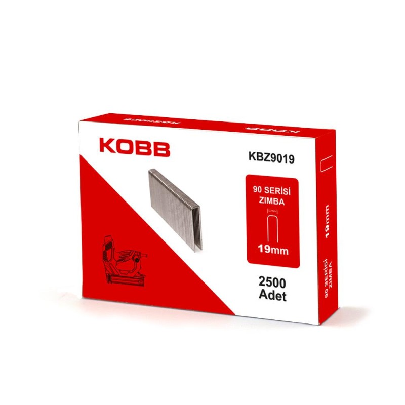KOBB KBZ9019 19mm 2500 Adet 90 Serisi Ağır Hizmet Tipi Zımba Teli KOBB KBZ9019 19mm 2500 Adet 90 Serisi Ağır Hizmet Tipi Zımba Teli