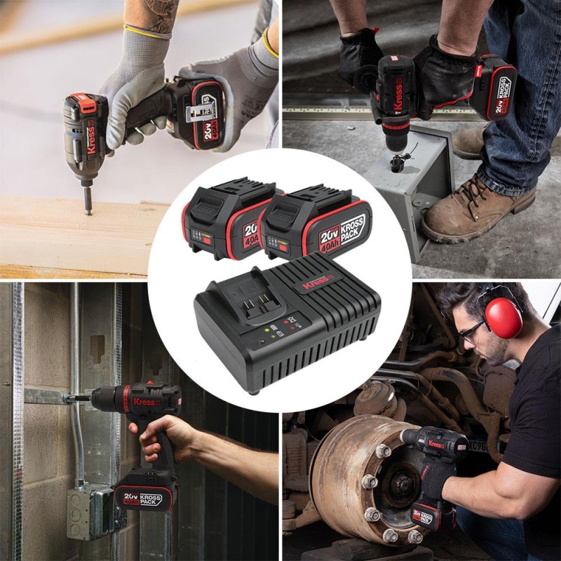 Kress KAD21 20Volt 4.0Ah Li-ion KrossPack 2 Adet Akü ve Akü Şarj Cihazı Kress KAD21 20Volt 4.0Ah Li-ion KrossPack 2 Adet Akü ve Akü Şarj Cihazı