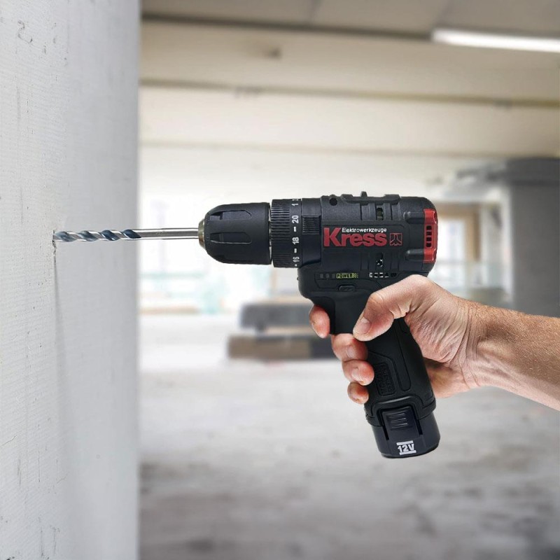 Kress KUC12 12Volt/2.0Ah Li-ion Çift Akülü Kömürsüz Profesyonel Şarjlı Darbeli Matkap Kress KUC12 12Volt/2.0Ah Li-ion Çift Akülü Kömürsüz Profesyonel Şarjlı Darbeli Matkap