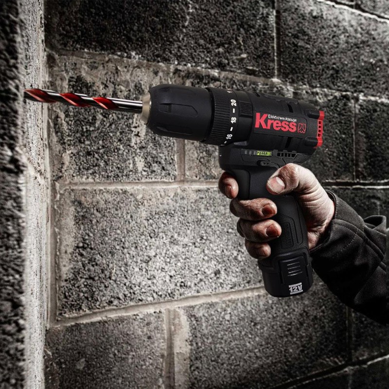 Kress KUC12 12Volt/2.0Ah Li-ion Çift Akülü Kömürsüz Profesyonel Şarjlı Darbeli Matkap Kress KUC12 12Volt/2.0Ah Li-ion Çift Akülü Kömürsüz Profesyonel Şarjlı Darbeli Matkap