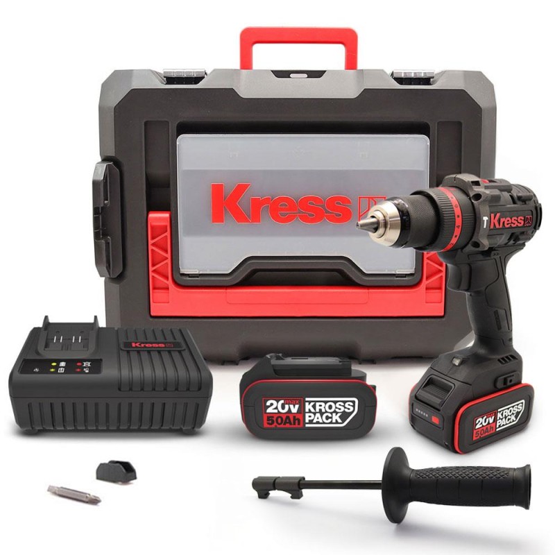 Kress KUC33.1 20Volt/5.0Ah Li-ion 95Nm Çift Akülü Kömürsüz Profesyonel Şarjlı Darbeli Matkap Kress KUC33.1 20Volt/5.0Ah Li-ion 95Nm Çift Akülü Kömürsüz Profesyonel Şarjlı Darbeli Matkap