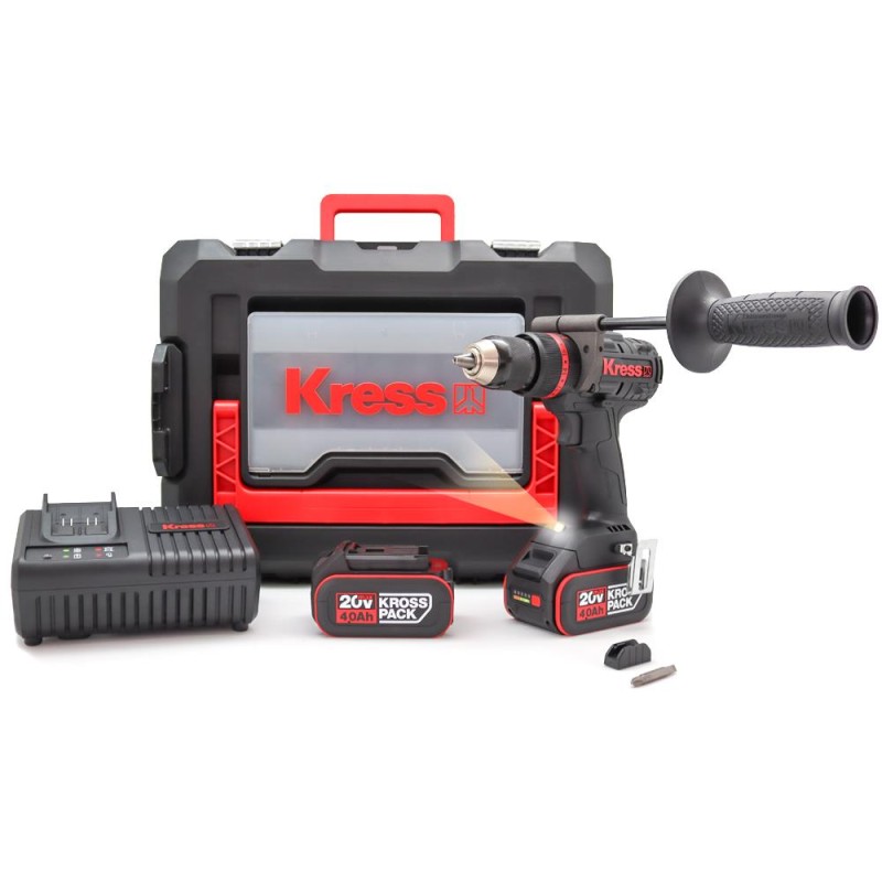 Kress KUC35 20Volt/4.0Ah Li-ion Çift Akülü Kömürsüz Profesyonel Şarjlı Darbeli Matkap Kress KUC35 20Volt/4.0Ah Li-ion Çift Akülü Kömürsüz Profesyonel Şarjlı Darbeli Matkap