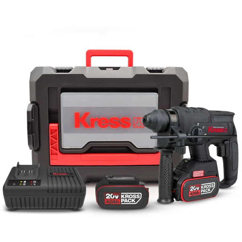 Kress KUC60.2 20Volt 4.0Ah. 2.0J Li-ion Çift Akülü Kömürsüz Profesyonel SDS-Plus Pnömatik Kırıcı/Delici Kress KUC60.2 20Volt 4.0Ah. 2.0J Li-ion Çift Akülü Kömürsüz Profesyonel SDS-Plus Pnömatik Kırıcı/Delici
