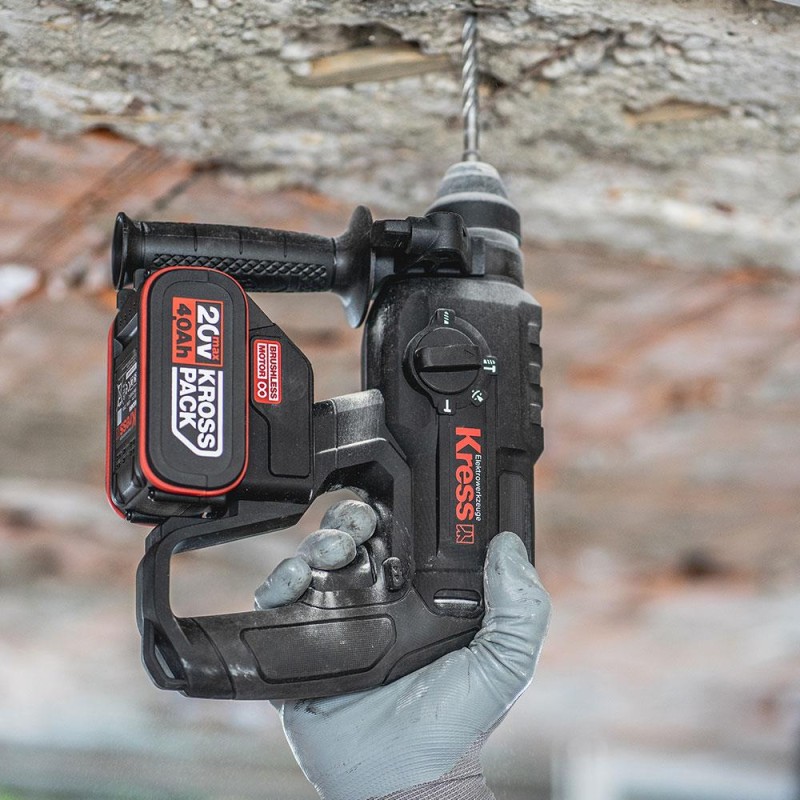 Kress KUC60.2 20Volt 4.0Ah. 2.0J Li-ion Çift Akülü Kömürsüz Profesyonel SDS-Plus Pnömatik Kırıcı/Delici Kress KUC60.2 20Volt 4.0Ah. 2.0J Li-ion Çift Akülü Kömürsüz Profesyonel SDS-Plus Pnömatik Kırıcı/Delici
