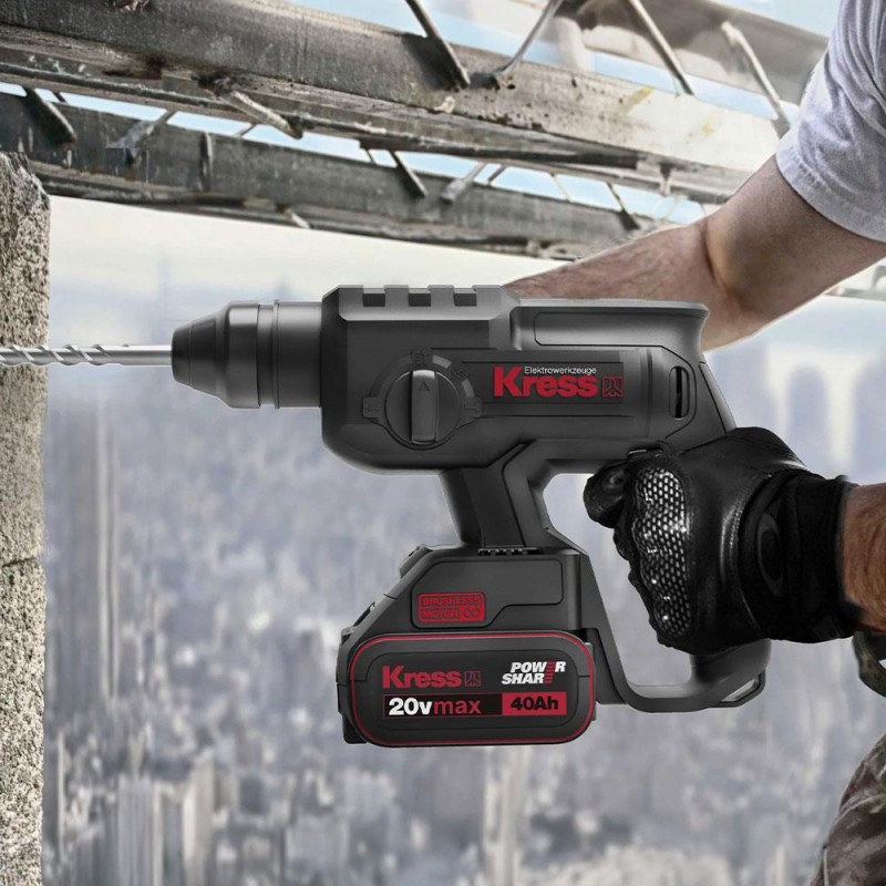 Kress KUC60.2 20Volt 4.0Ah. 2.0J Li-ion Çift Akülü Kömürsüz Profesyonel SDS-Plus Pnömatik Kırıcı/Delici Kress KUC60.2 20Volt 4.0Ah. 2.0J Li-ion Çift Akülü Kömürsüz Profesyonel SDS-Plus Pnömatik Kırıcı/Delici