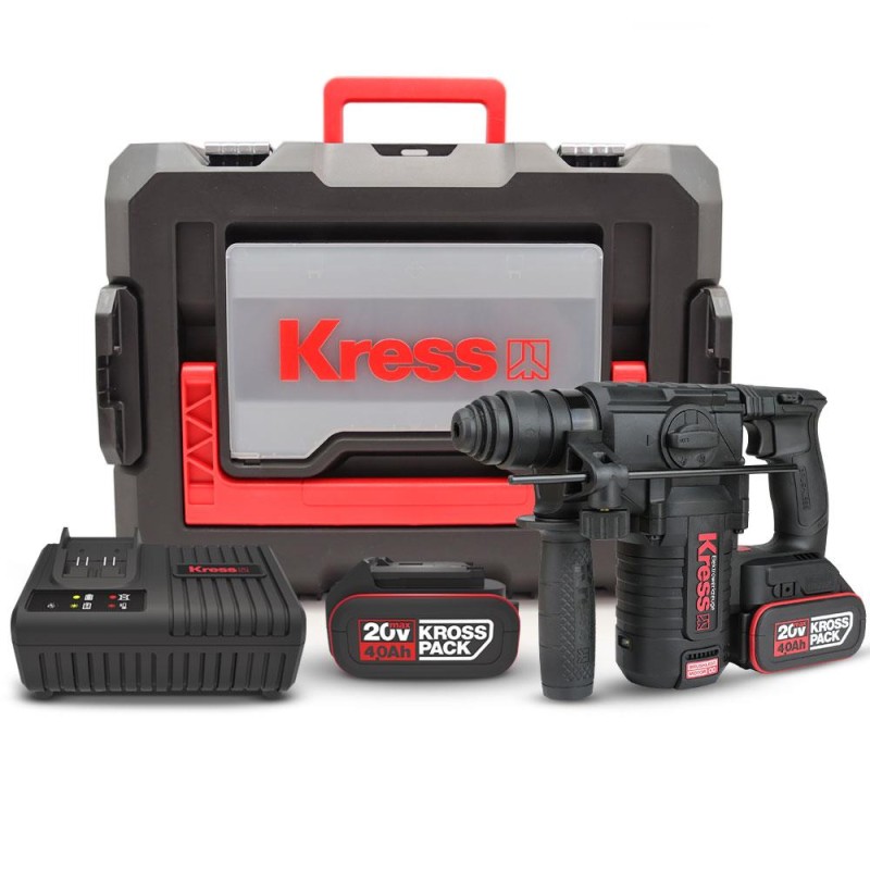 Kress KUC61.2 20Volt 4.0Ah. 2.2J Li-ion Çift Akülü Kömürsüz Profesyonel SDS-Plus Pnömatik Kırıcı/Delici Kress KUC61.2 20Volt 4.0Ah. 2.2J Li-ion Çift Akülü Kömürsüz Profesyonel SDS-Plus Pnömatik Kırıcı/Delici