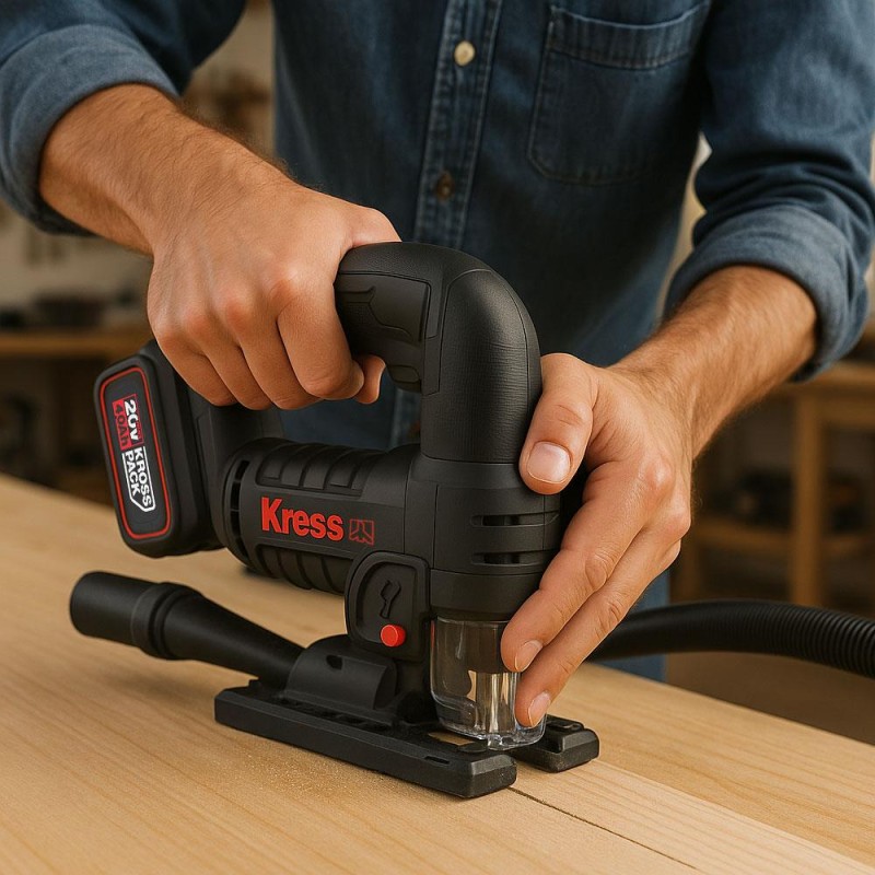 Kress KUE26 20Volt 4.0Ah Li-ion Çift Akülü Profesyonel Kömürsüz Devir Ayarlı Şarjlı Dekupaj Testere Kress KUE26 20Volt 4.0Ah Li-ion Çift Akülü Profesyonel Kömürsüz Devir Ayarlı Şarjlı Dekupaj Testere