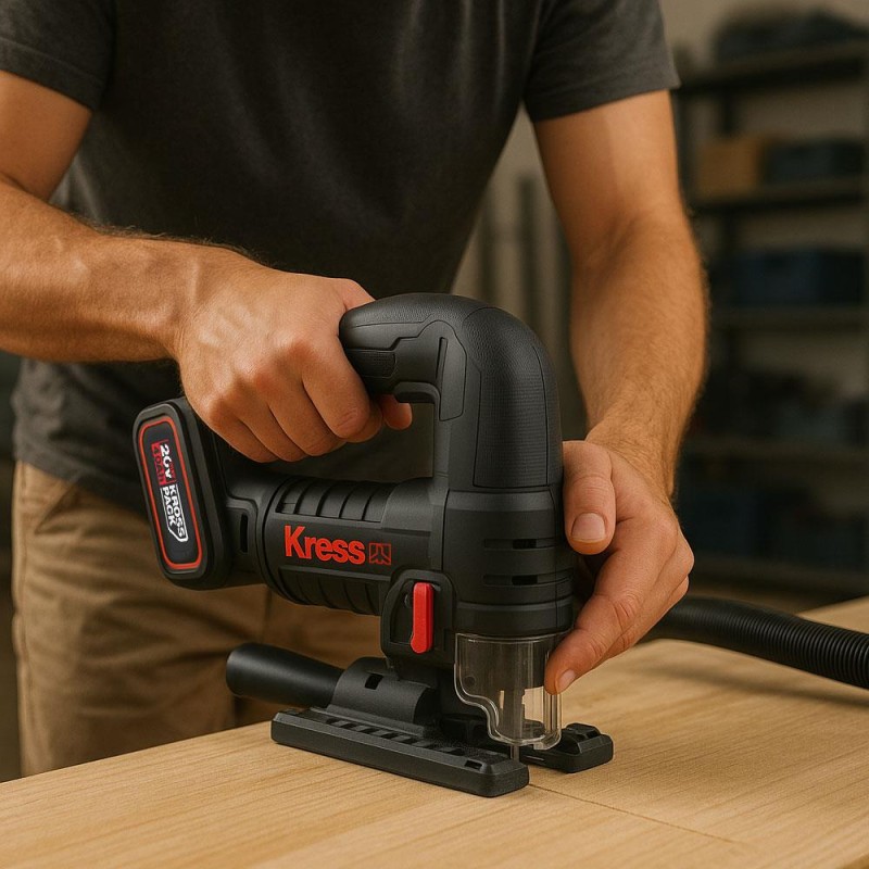 Kress KUE26 20Volt 4.0Ah Li-ion Çift Akülü Profesyonel Kömürsüz Devir Ayarlı Şarjlı Dekupaj Testere Kress KUE26 20Volt 4.0Ah Li-ion Çift Akülü Profesyonel Kömürsüz Devir Ayarlı Şarjlı Dekupaj Testere