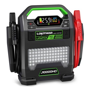 Lokithor J10000HD 12V/24V 10.000Amp LiFePO4 Akıllı Akü Takviye + Powerbank + Led Lamba Lokithor J10000HD 12V/24V 10.000Amp LiFePO4 Akıllı Akü Takviye + Powerbank + Led Lamba