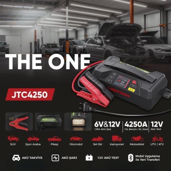 Lokithor JTC4250 12V/220V 4250Amp LiFePO4 Akıllı Akü Test + Akü Takviye + Akü Şarj Cihazı Lokithor JTC4250 12V/220V 4250Amp LiFePO4 Akıllı Akü Test + Akü Takviye + Akü Şarj Cihazı