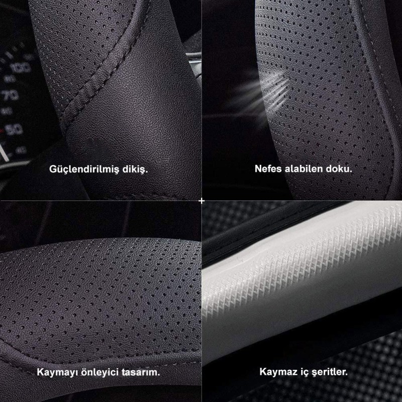 Michelin MC1003NR Premium Suni Deri Direksiyon Kılıfı KIRMIZI Michelin MC1003NR Premium Suni Deri Direksiyon Kılıfı KIRMIZI