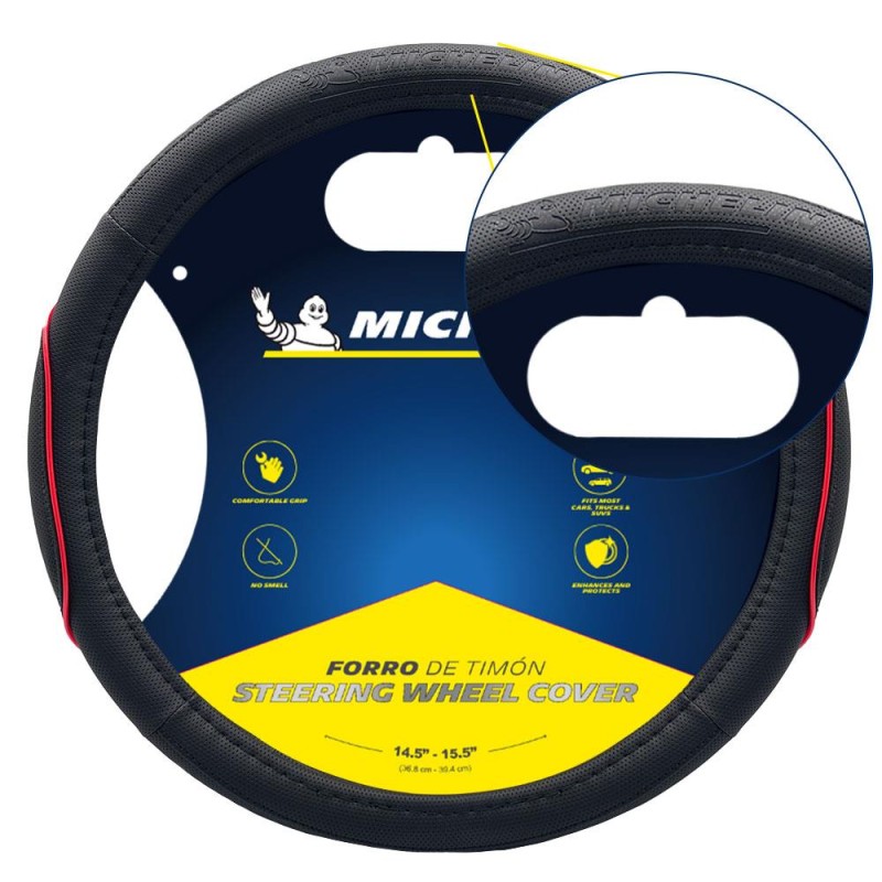 Michelin MC1003NR Premium Suni Deri Direksiyon Kılıfı KIRMIZI Michelin MC1003NR Premium Suni Deri Direksiyon Kılıfı KIRMIZI