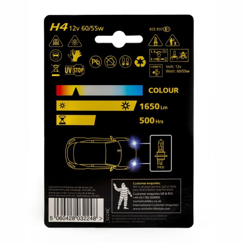 Michelin MC32248 12Volt 60/55Watt 1650 Lümen H4 Halojen Far