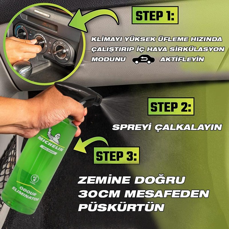 Michelin MC33566 500ml PRO Serisi Koltuk, Döşeme, Halı, Klima Havalandırma Koku Giderici Sprey Michelin MC33566 500ml PRO Serisi Koltuk, Döşeme, Halı, Klima Havalandırma Koku Giderici Sprey