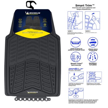 Michelin MC33863 Tüm Araçlara Uyumlu 3 Parça Üniversal 3D Havuzlu Oto Paspas Michelin MC33863 Tüm Araçlara Uyumlu 3 Parça Üniversal 3D Havuzlu Oto Paspas