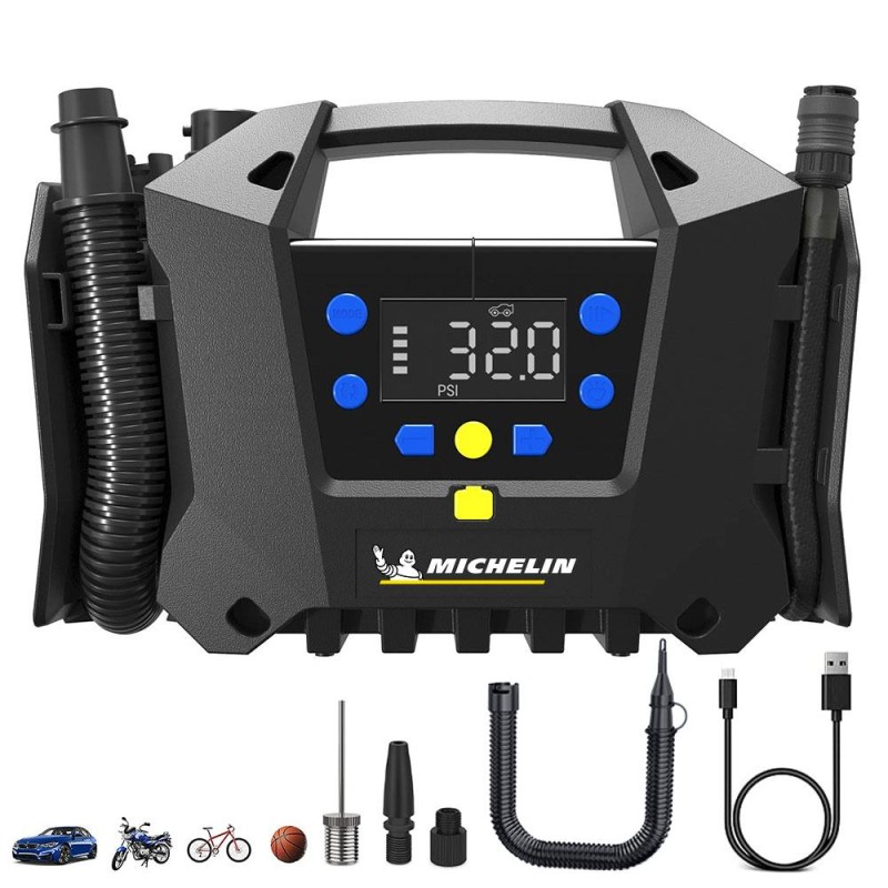 Michelin MC34259 11.1Volt/2.5Ah.120PSI Ayarlanabilir Dijital Basınç Göstergeli Şarjlı Lastik&Yatak Şişirme Pompası Michelin MC34259 11.1Volt/2.5Ah.120PSI Ayarlanabilir Dijital Basınç Göstergeli Şarjlı Lastik&Yatak Şişirme Pompası