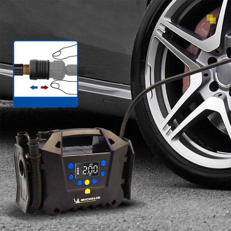 Michelin MC34259 11.1Volt/2.5Ah.120PSI Ayarlanabilir Dijital Basınç Göstergeli Şarjlı Lastik&Yatak Şişirme Pompası Michelin MC34259 11.1Volt/2.5Ah.120PSI Ayarlanabilir Dijital Basınç Göstergeli Şarjlı Lastik&Yatak Şişirme Pompası
