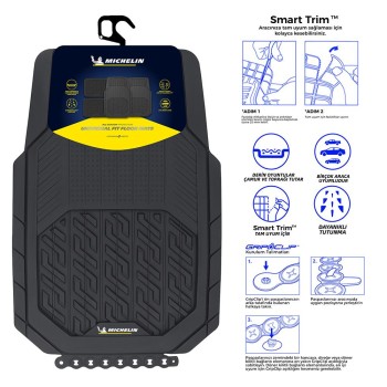 Michelin MC34587 Tüm Araçlara Uyumlu 4 Parça Üniversal 3D Havuzlu Oto Paspas Michelin MC34587 Tüm Araçlara Uyumlu 4 Parça Üniversal 3D Havuzlu Oto Paspas