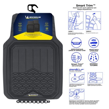 Michelin MC34594 Tüm Araçlara Uyumlu 2 Parça Üniversal 3D Havuzlu Oto Paspas Michelin MC34594 Tüm Araçlara Uyumlu 2 Parça Üniversal 3D Havuzlu Oto Paspas
