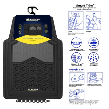 Michelin MC34891 Tüm Araçlara Uyumlu 4 Parça Üniversal 3D Havuzlu Oto Paspas Michelin MC34891 Tüm Araçlara Uyumlu 4 Parça Üniversal 3D Havuzlu Oto Paspas