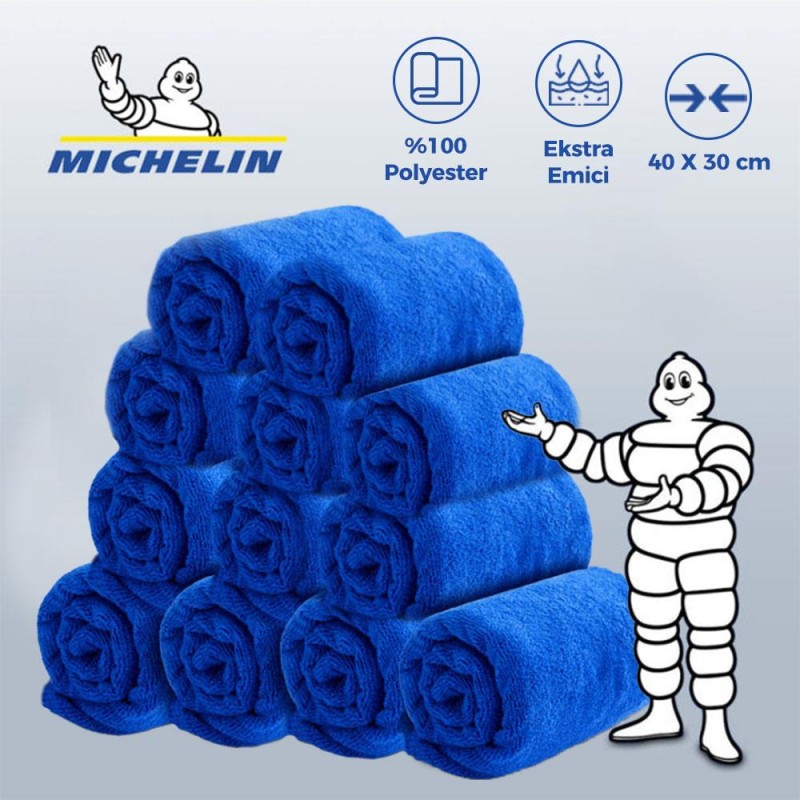 Michelin MC3504 40X30cm Süper Emici Mikrofiber Havlu, 12 Adet Michelin MC3504 40X30cm Süper Emici Mikrofiber Havlu, 12 Adet