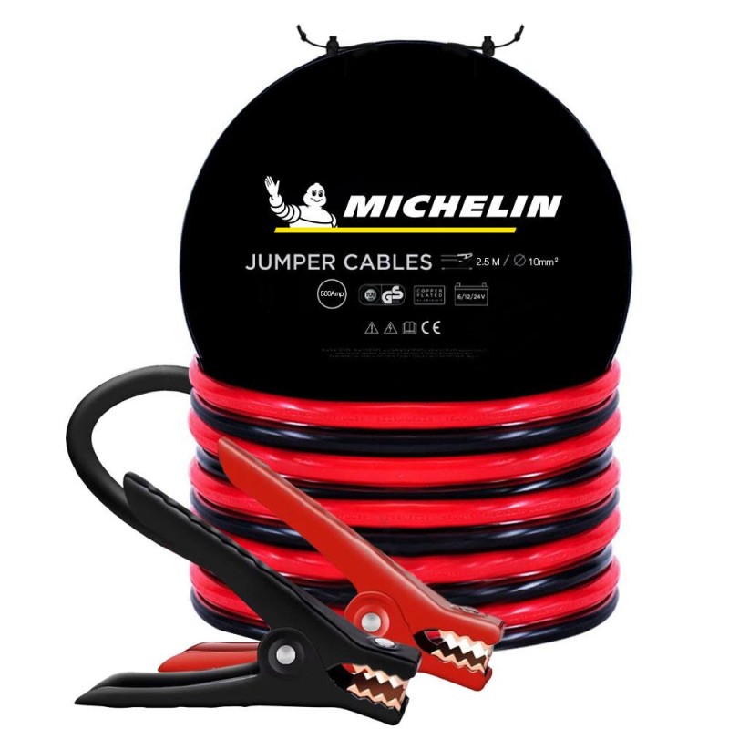 Michelin ML4002 6V/12V/24V 500Amper 2,5Metre 10mm² Akü Takviye Kablosu Michelin ML4002 6V/12V/24V 500Amper 2,5Metre 10mm² Akü Takviye Kablosu