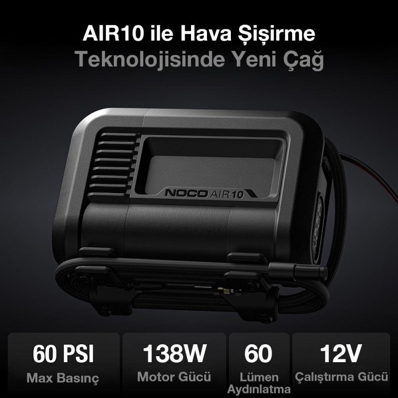 NOCO AIR10 12Volt 60 PSI Ayarlanabilir Dijital Basınç Göstergeli Profesyonel Lastik Şişirme Pompası NOCO AIR10 12Volt 60 PSI Ayarlanabilir Dijital Basınç Göstergeli Profesyonel Lastik Şişirme Pompası