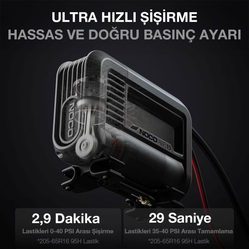 NOCO AIR15 12Volt 80 PSI Ayarlanabilir Dijital Basınç Göstergeli Profesyonel Lastik Şişirme Pompası NOCO AIR15 12Volt 80 PSI Ayarlanabilir Dijital Basınç Göstergeli Profesyonel Lastik Şişirme Pompası