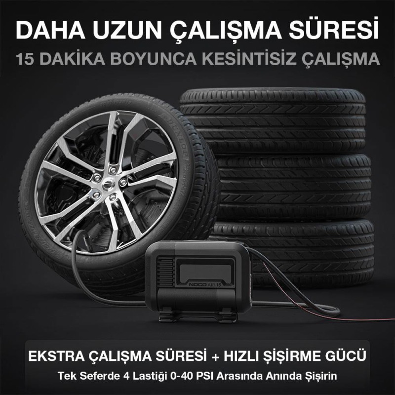 NOCO AIR15 12Volt 80 PSI Ayarlanabilir Dijital Basınç Göstergeli Profesyonel Lastik Şişirme Pompası NOCO AIR15 12Volt 80 PSI Ayarlanabilir Dijital Basınç Göstergeli Profesyonel Lastik Şişirme Pompası