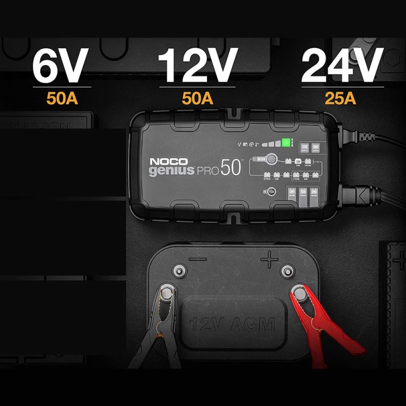 NOCO GENIUSPRO50 6V/12V/24V 1000A Akıllı Akü Şarj ve Akü Bakım/Desülfatör/Power Supply NOCO GENIUSPRO50 6V/12V/24V 1000A Akıllı Akü Şarj ve Akü Bakım/Desülfatör/Power Supply