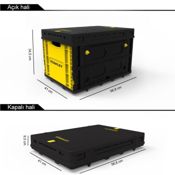 STANLEY FB533L 25Kg Katlanır Kapaklı Çok Amaçlı Taşıma Sepeti STANLEY FB533L 25Kg Katlanır Kapaklı Çok Amaçlı Taşıma Sepeti