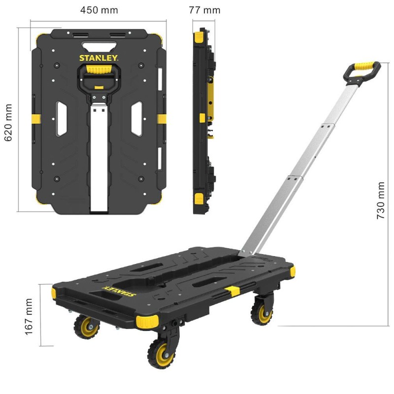 STANLEY PC532 137kg 62x45cm Dört Tekerli Çekme Kollu Yük ve Paket Taşıma Arabası STANLEY PC532 137kg 62x45cm Dört Tekerli Çekme Kollu Yük ve Paket Taşıma Arabası