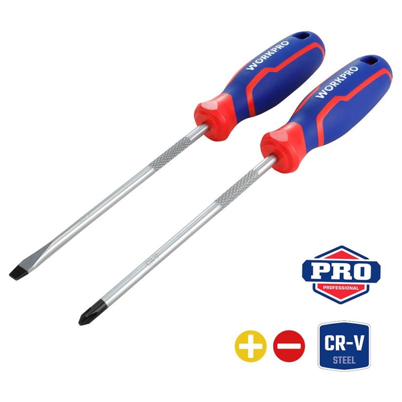 WORKPRO WP200503 2 Parça Profesyonel CR-V Manyetik Tornavida Seti WORKPRO WP200503 2 Parça Profesyonel CR-V Manyetik Tornavida Seti