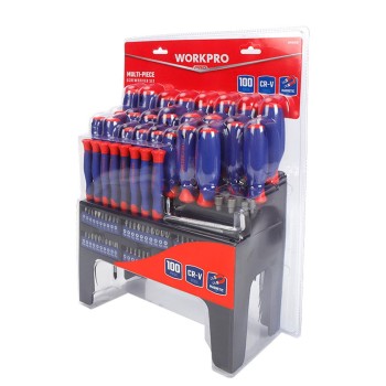 WORKPRO WP200507 100 Parça Duvar Askı Aparatlı Profesyonel CR-V Manyetik Tornavida ve Bits Uç Seti WORKPRO WP200507 100 Parça Duvar Askı Aparatlı Profesyonel CR-V Manyetik Tornavida ve Bits Uç Seti