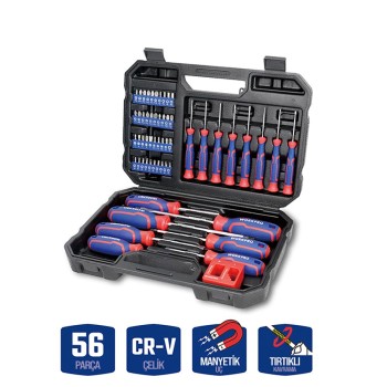 WORKPRO WP200518 56 Parça CR-V Manyetik Profesyonel Tornavida & Bits Uç Seti WORKPRO WP200518 56 Parça CR-V Manyetik Profesyonel Tornavida & Bits Uç Seti