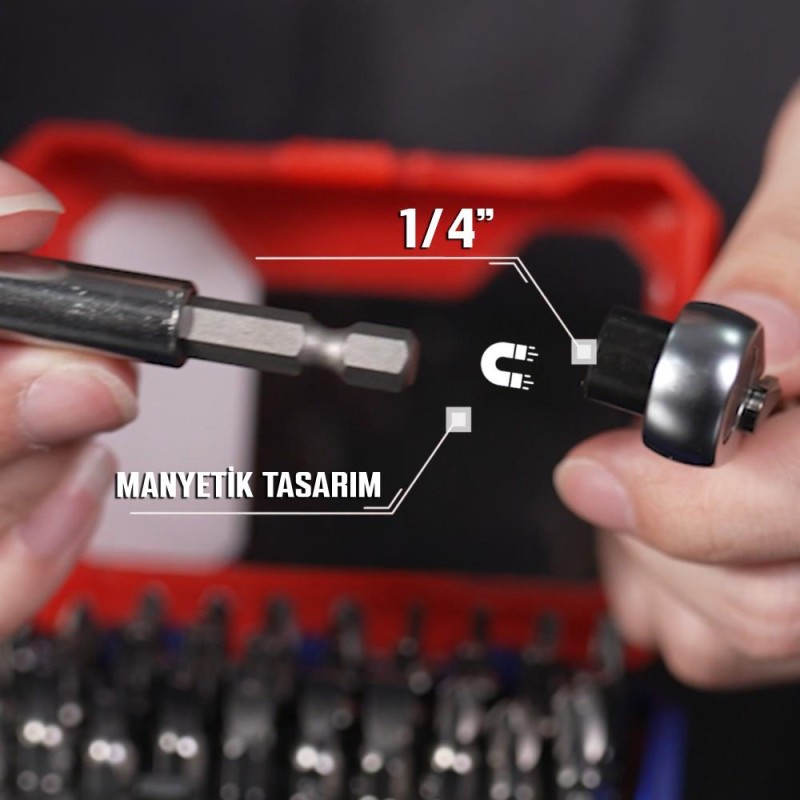 WORKPRO WP200534 32 Parça 1/4'’ Profesyonel Mini Cırcır Lokma Kollu Bits Vidalama Seti WORKPRO WP200534 32 Parça 1/4'’ Profesyonel Mini Cırcır Lokma Kollu Bits Vidalama Seti