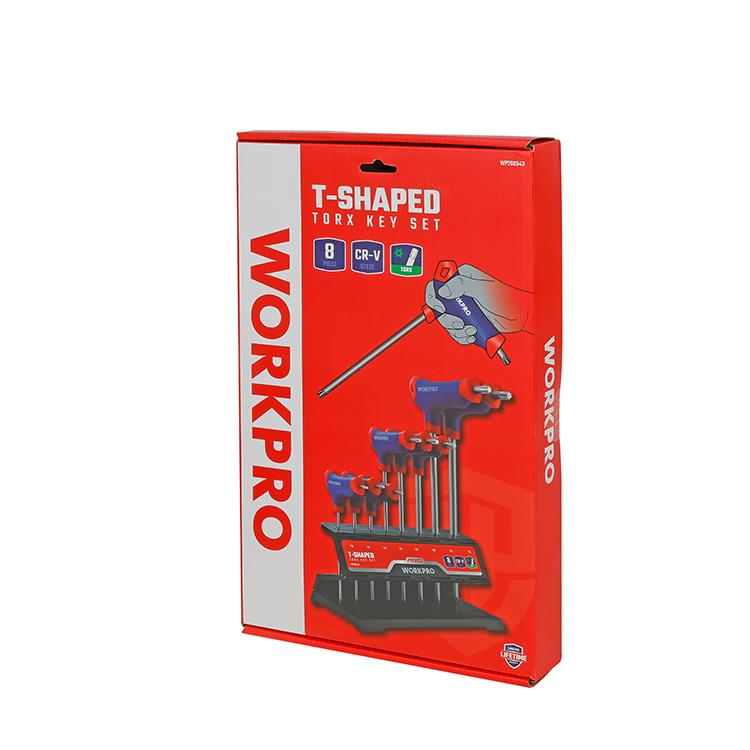 WORKPRO WP200543 8 Parça CR-V T Tipi Uzun Delikli Torx Profesyonel Allen Anahtar Takımı WORKPRO WP200543 8 Parça CR-V T Tipi Uzun Delikli Torx Profesyonel Allen Anahtar Takımı