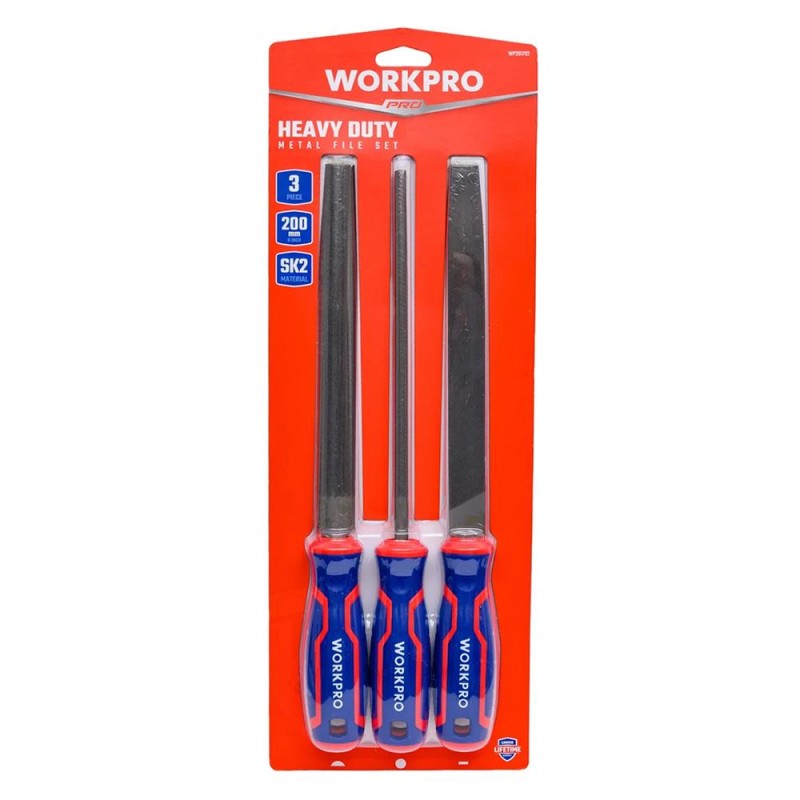 WORKPRO WP201702 3 Parça 200mm Ağır Hizmet Tipi Metal Eğe Seti WORKPRO WP201702 3 Parça 200mm Ağır Hizmet Tipi Metal Eğe Seti