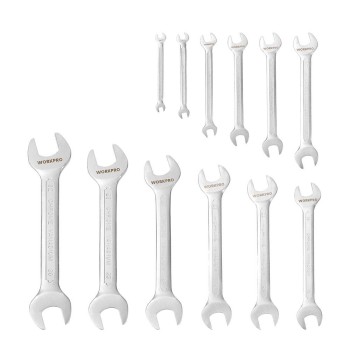 WORKPRO WP202507 6-32mm 12 Parça CR-V Profesyonel Açık Ağız Anahtar Takımı + Bez Taşıma Kılıfı WORKPRO WP202507 6-32mm 12 Parça CR-V Profesyonel Açık Ağız Anahtar Takımı + Bez Taşıma Kılıfı