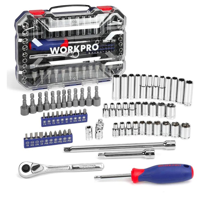 WORKPRO WP202522 1/4'’ Metrik/İnç 70 Parça Cr-V Profesyonel Lokma Takımı WORKPRO WP202522 1/4'’ Metrik/İnç 70 Parça Cr-V Profesyonel Lokma Takımı