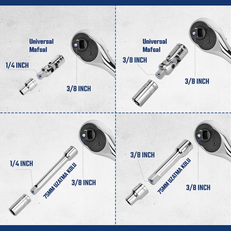 WORKPRO WP202524 1/4'’ 3/8’’ Metrik 75 Parça Cr-V Profesyonel Lokma Takımı WORKPRO WP202524 1/4'’ 3/8’’ Metrik 75 Parça Cr-V Profesyonel Lokma Takımı
